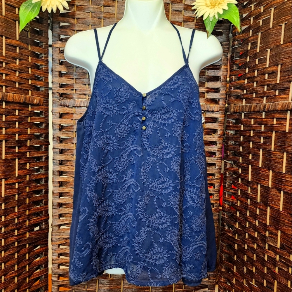 Maurices tank blouse color Navy blue good condition